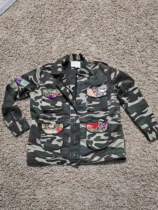 Anthropologie Jackets & Blazers - Anthropologie Beautiful Stories  Jacket Embroidered Camoflage Charm Large Bomber